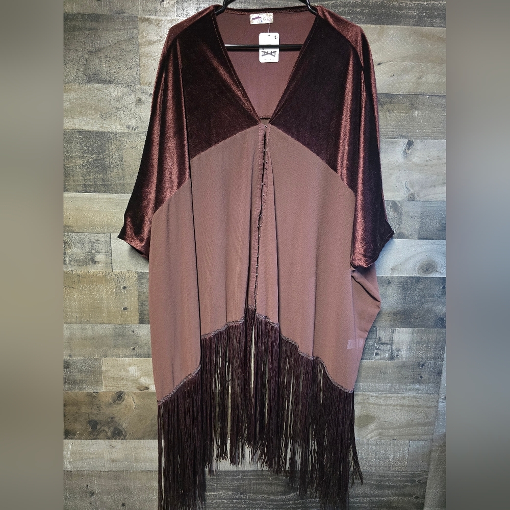 Free People Velvet Dreams Fringe Kimono - Picture 4 of 7